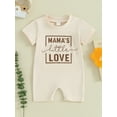 thumbnail image 2 of Liacowi Baby Boys Girls Romper 3M 6M 12M 18M Infant Round Neck Short Sleeve Letter Print Jumpsuit Newborn Summer One Piece Clothes, 2 of 9