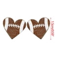 thumbnail image 2 of Fiaya Women Heart Shaped Wooden Sports Stud, Baseball Football Volleyball Basketball Wood Earrings, Fans Players Jewelry (J), 2 of 4