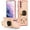 Pink, variant on for Samsung Galaxy S21 5G Case Cute 6D Astronaut Case with Stand Function Luxury Plating Case Cover Slim Fit Soft TPU Shockproof Bumper Protective Electroplated Case for Girls Boys,White