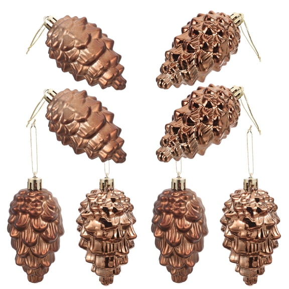 IMIKEYA pinecones for decorating Christmas Cone Ornaments Plastic Tree Hanging 8pcs