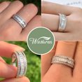 thumbnail image 5 of Wuziwen Wedding Band for Women Eternity Ring 925 Sterling Silver Baguette Cubic Zirconia Size 7, 5 of 10