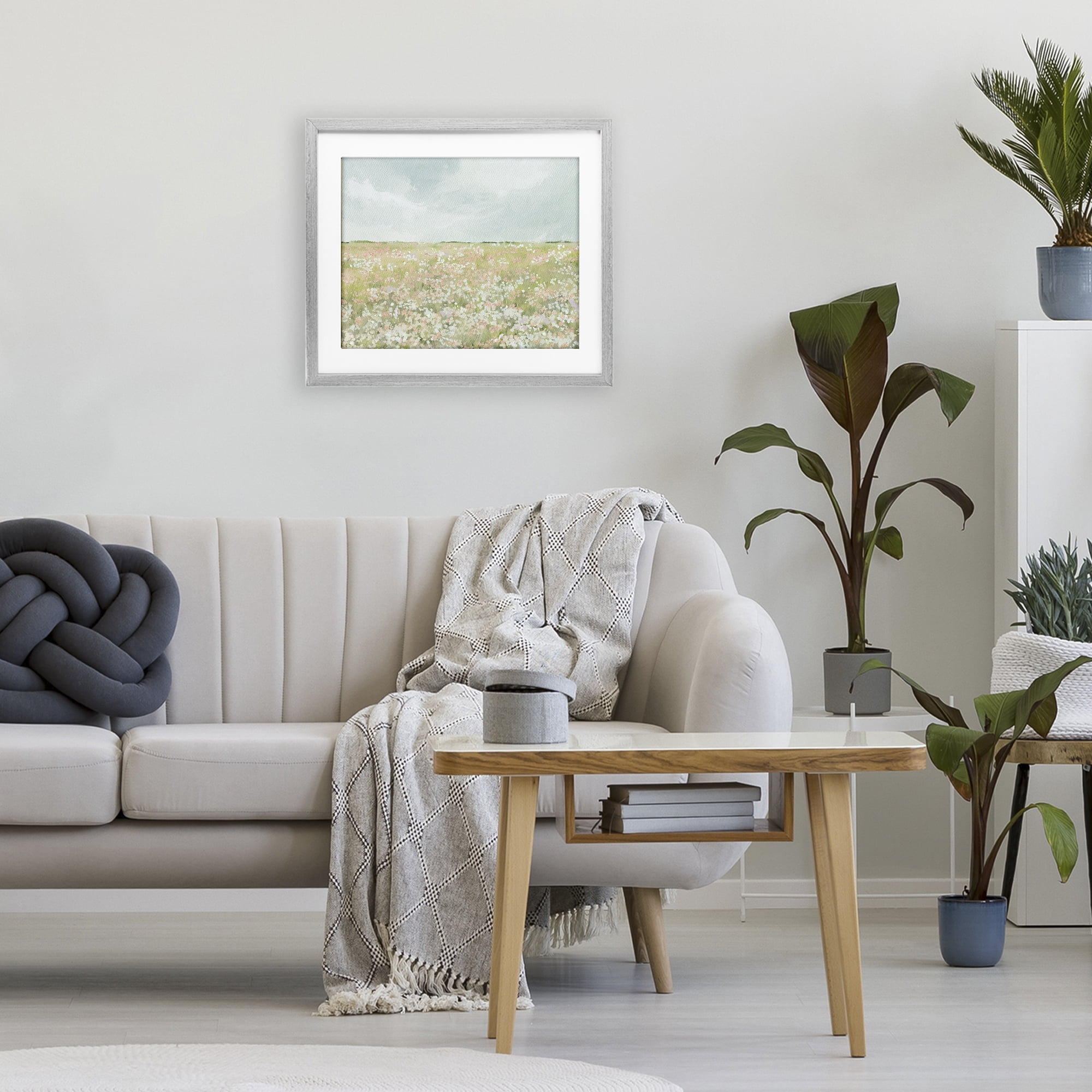 Stupell Industries Budding Field Scenery Gray Framed Print Under Glass, design by Leah Straatsma