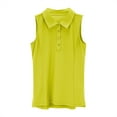 thumbnail image 5 of ZHENHONG T Shirts for Women,Plain Stand Up Collar Sleeveless Sports Tennis Tops Casual Henley Neck Blouse,Yellow Women Blouses, 5 of 6