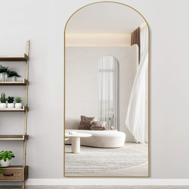 Miroir doré laiton arche bords fins 3 tailles disponibles