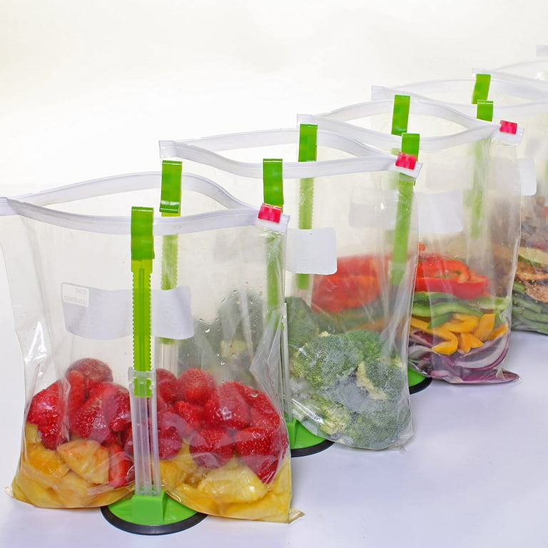 Baggy Rack, Freezer Bag Holder Stand, Adjustable Food Storage