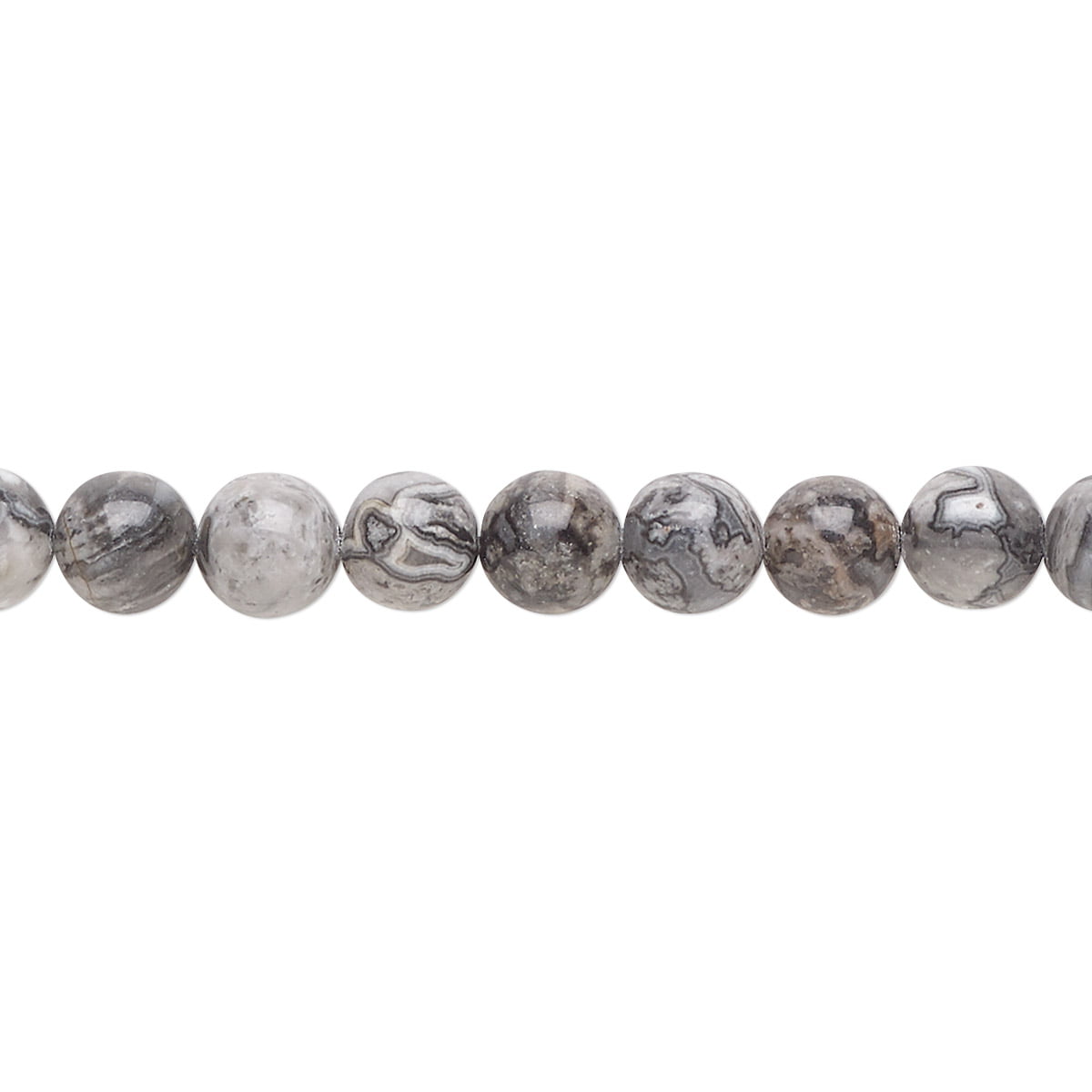 Smooth Silver Heishi Beads 6mm White Metal Large Hole 16 Inch Strand 