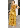thumbnail image 4 of LA LEELA Women's Beach Casual Maxi Strapless Dresses Summer Tube Dress One Size Orange, Animal, 4 of 5