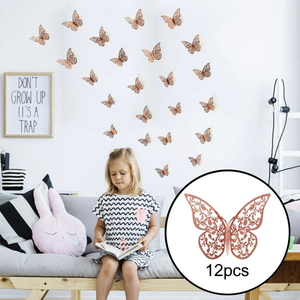 Stickers muraux papillon creux 3D décor à la maison Stickers