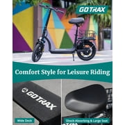 GOTRAX FLEX ULTRA Electric Scooter with Seat, 14 Tire 15.5Mph Power by Peak 500W Motor Comfortable EBike with Carry Basket for Adult