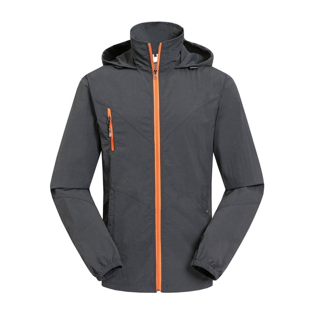 Dagugfen Veste d'Entraînement pour Hommes à Capuche Manches Longues Fermeture Éclair Ample Extensible Manteau de Randonnée Extérieur avec Poches