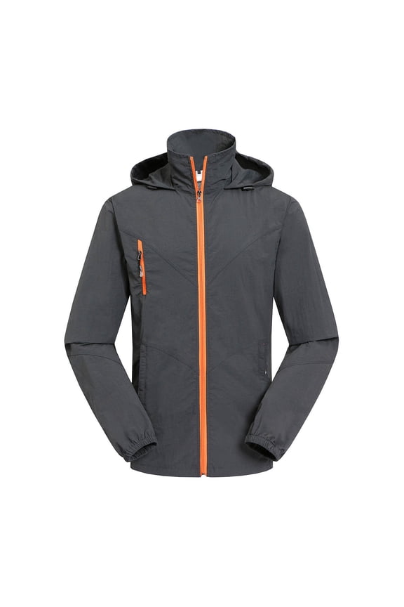 Men's Cycling Stretch Rain Jacket With Hood Windproof And Waterproof Stand Collar Bomber Jackets Ultralight Windbreaker