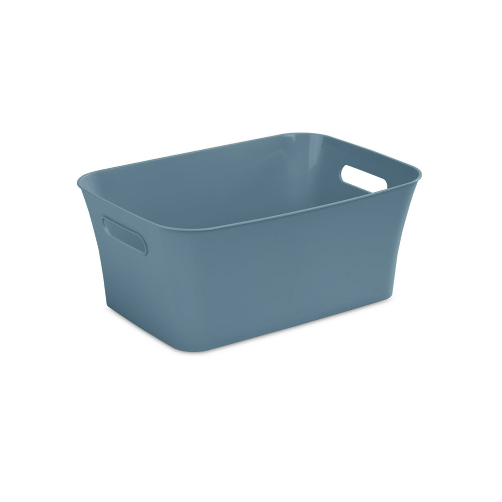 Mainstays Adult Plastic Medium Storage Bin, Cool Water