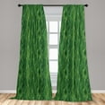 thumbnail image 5 of Ambesonne Green Curtains, Retro Spring Abstract, Pair of 28"x95", Pale Green and Fern Green, 5 of 5