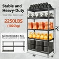 thumbnail image 2 of 5-Tier Heavy Duty Steel Storage Shelves 36"W x 18"D x 72"H - 2250 lb Load Adjustable Shelving Unit, Boltless Assembly for Garage Shed (Black), 2 of 16