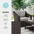 thumbnail image 6 of Martha Stewart Indoor-Outdoor Patio Accent Chair in Brown Rattan Wicker with Tan All-Weather Cushions, 6 of 11