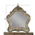 thumbnail image 5 of Benjara Wooden Mirror with Scrollwork Crown and Trim Details, Brown and Silver, 5 of 6