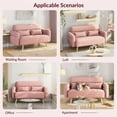 thumbnail image 3 of Yaheetech 46'' W Modern 2 Seater Sofa Couch with Solid Wood Legs, Pink, 3 of 7