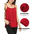 thumbnail image 3 of QRIC 2-Pack Women Cami with Built in Bra Cup Summer Casual Flowy Swing Pleated Tank Top with Adjustable Strap, XL, 3 of 8