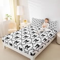 thumbnail image 3 of Erosebridal Kawaii Ribbon Bow Queen Sheet Sets 4 Pieces For Teens,Kids Girls Geometric Grid Bed Set, 3 of 5