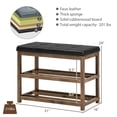 thumbnail image 2 of Gymax 2-Tier Wooden Shoe Rack Bench w/Padded Seat for Entryway Bedroom Brown, 2 of 10