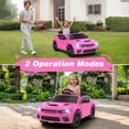 thumbnail image 4 of iYofe Dodge Electric Ride on Cars for Kids, 12V Licensed Dodge Charger Srt Hellcat Powered Ride on Toy with Parent Remote Control, Electric Car for Girl 3-5 w/Music Player/LED Light/Safety Belt, Pink, 4 of 9