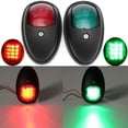 thumbnail image 2 of Par de luces de navegación de prueba de agua 12V LED rojo verde barco marino yate BLK Cola Luces de navegación, 2 of 8