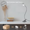 thumbnail image 2 of Lámpara de clip LED Lámpara de escritorio con clip Mesa de lectura Cama con adaptador Ajuste de brillo que cuida los ojos para la oficina y el hogar 360° Flexible Plata, 2 of 5