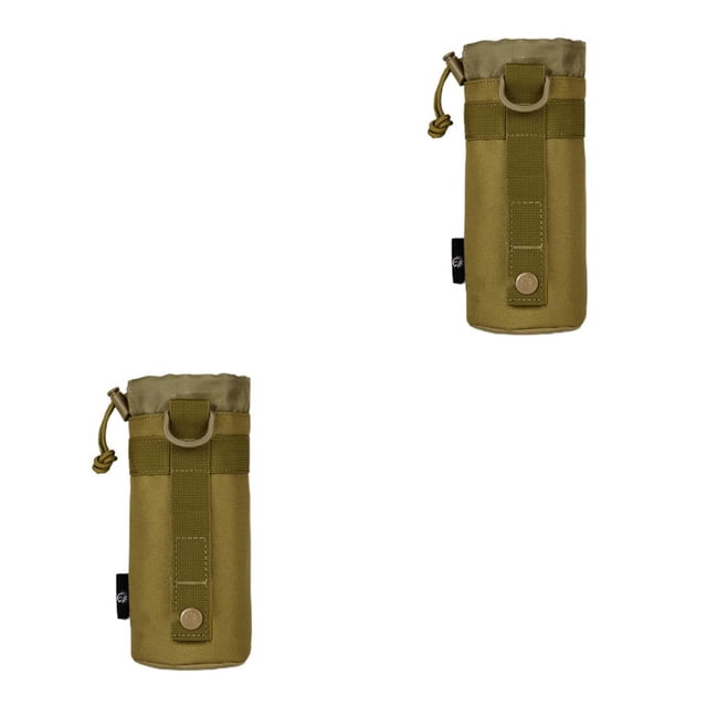 yingyy Water Bottle Pouch Adjustable Drawstring Carrier Bag Accessory Travel Gear Cup Waist Pack Climbing Cycling Hunting Brown 2Set