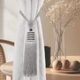 thumbnail image 5 of Evideco French Home Goods Curtain Holdbacks Set of 2 Decorative Curtain Tiebacks With Tassel - Silver Mist, 5 of 9