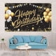 thumbnail image 5 of 2X Banner de Telón de Fondo de Cumpleaños, Letrero de Telón de Fondo de Oro Negro, Conjunto de Decoración de Fiesta de Feliz Cumpleaños para Niñas, Hombres, Mujeres, Celebración, 5 of 5