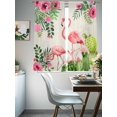 thumbnail image 3 of Summer Flamingos Sheer Curtains 63 Inch Length 2 Panels Set, Tropical Pink Botanical Flowers Cactus Voile Window Treatment Rod Pocket Curtains Sheers Drapes for Bedroom/Living Room/Kitchen 52x"63"x2, 3 of 7