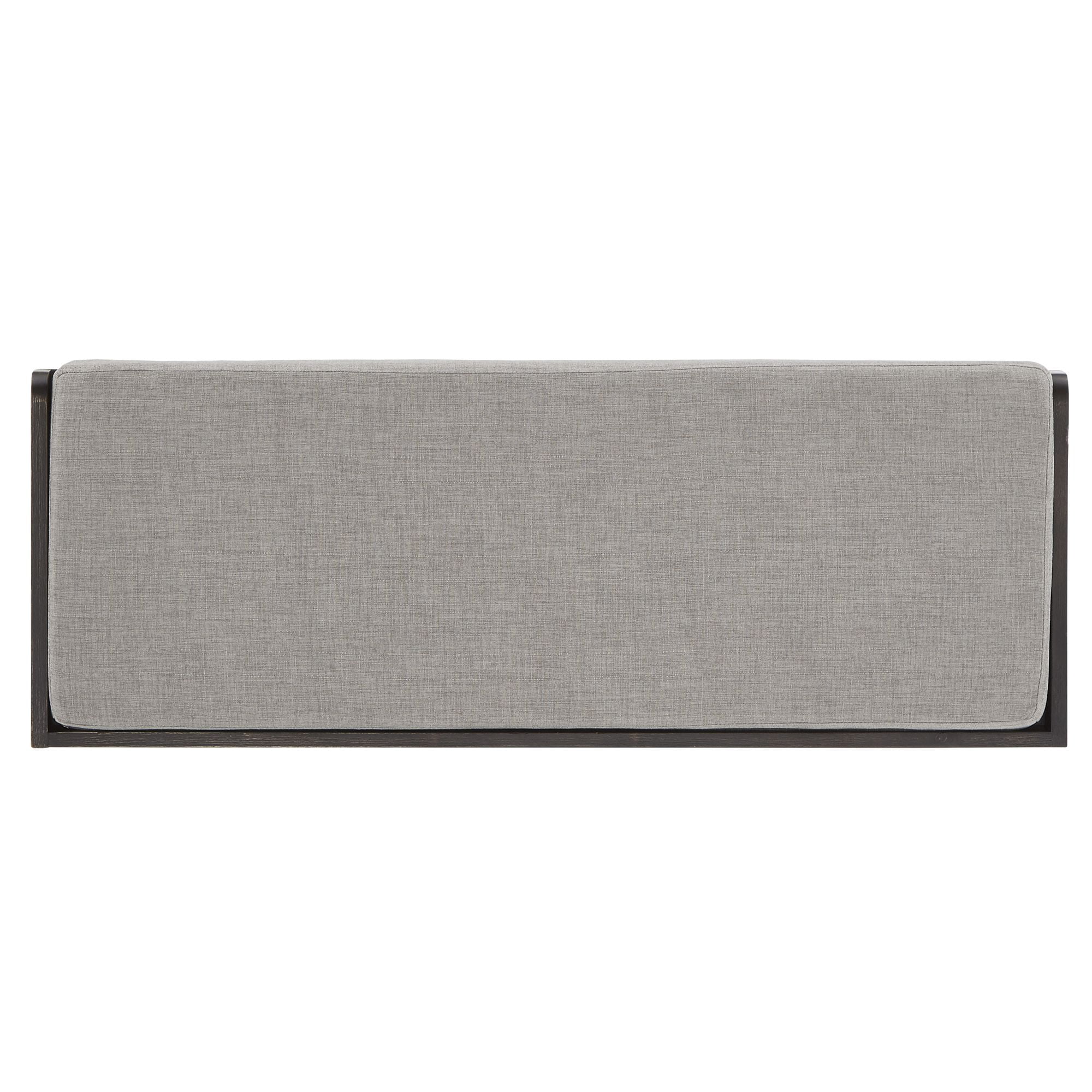 Weston Home Marin Storage Bench with Linen Seat Cushion, Antique Black Finish