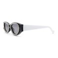 thumbnail image 3 of Womens Jewel Rhinestone Oval Glitter Concave Mid Temple Sunglasses Black White - Black, 3 of 4
