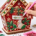 thumbnail image 4 of Wooden House Christmas Pearl Painting DIY Kit,Diamond Art Set, Tabletop Holiday Ornament, Handmade Craft Gift for Adults Teens Family, 4 of 6