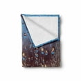 thumbnail image 2 of Rain Soft Flannel Fleece Throw Blanket, Close up Rain Drops on Glass Natural Sprays Sphere Contrasting Colors Picture, Cozy Plush for Indoor and Outdoor Use, 50" x 70", Blue Tan Brown, by Ambesonne, 2 of 6