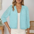 thumbnail image 2 of Women's Elegant Lace Cardigan Short Sleeve Knit Sweater Lightweight Comfortable Casual Tops For Ladies Cardigan Sweaters for Women, 2 of 2