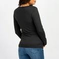 thumbnail image 5 of Odeerbi Maternity Clothes 2025 Long Sleeve Maternity Shirts for Women Breastfeeding Pregnant Tops Round Neck Solid Nursing Blouse Black, 5 of 9