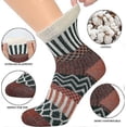thumbnail image 2 of 5 pares de calcetines térmicos de lana para mujer, de invierno, transpirables, suaves y gruesos, coloridos., 2 of 4