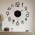 thumbnail image 1 of WIFKLSIIPG Frameless DIY Wall Mute Clock 3D Mirror Surface Sticker Home Office Decor(Black), 1 of 8