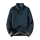 thumbnail image 2 of pstuiky manga larga para hombre, Suéter informal de manga larga con botones LED y dos camisas falsas para hombre top de hombre xxxxl, 2 of 7