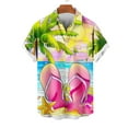 thumbnail image 4 of ZRGHAOYLQ Mens Hawaiian Shirts Summer Beach Palm Tree Print Shirt Plus Size Short Sleeve Button Down Shirts Big and Tall Beach Vacation Shirt with Pockets, 4 of 6