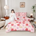 thumbnail image 5 of Homewish Cartoon Flowers 3 Pieces Queen Comforter Set For Teens Female Girls,Spring Garden Ultra Soft Bedding Sets,Chic Floral Blossoms Bedding Comforter Set,Lightweight Room Decor,Reversible, 5 of 9