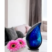5MOONSUN5s Galaxy Teardrop Urns for Human Ashes, Funeral Cremation Urn with Velvet Bag, Keepsake Urn for Adults, for Your Loved Ones Blue Star Sky Display Urn Capacity (60 Cubic Inches) one Side 6