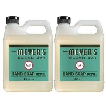 Mrs. Meyers Liquid Hand Soap Refill WltTfI, 33 Oz, 2Pack (Basil)