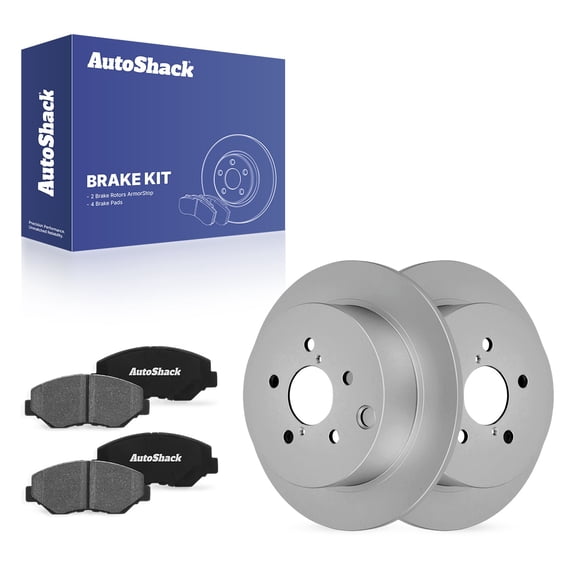 AutoShack Rear Solid Coated Brake Rotors   Ceramic Pads 6-PC Brake Kit Replacement for 2014-2018 Subaru Forester 2012-2023 Subaru Impreza ArmorStop 10.78" (273.8 mm)