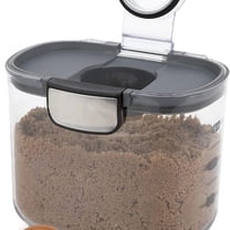 Plastic Airtight Food Baker's Kitchen Storage Organization Container Canister Set with Magnetic Accessories, 2- Piece Set (Powdered & Brown Sugar 1.4-Quart)