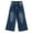 Deep Blue-2689, variant on KIDSCOOL SPACE Little Girls' Wide-leg Jeans,3 Buttons Front Elastic Band InsideSimple Design Flared Denim Pants,Light Blue,8-9 Years