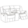 thumbnail image 5 of Contemporary Cushion Living Room Reclining Motion Sofa Motion Loveseat w Console 2pcs Set Dark Brown Gel Leatherette, 5 of 8
