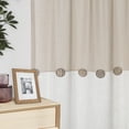 thumbnail image 4 of Farmhouse Linen Blend Curtain, Color Block Boho Button Rod Pocket Curtain Drape, 4 of 9