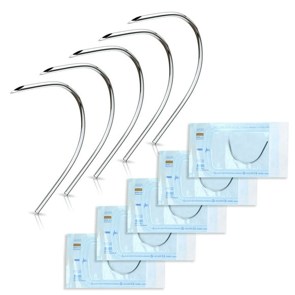BodyJ4You 10PCS Curved Piercing Needles Surgical Steel 18G Ear Nose Tragus Nipple Eyebrow Labret